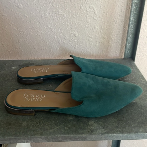 Franco Sarto Teal Suede Flats - Picture 3 of 10
